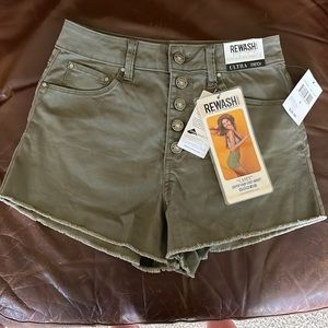 Rewash super high rise olive green Casey short